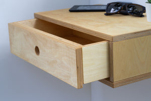Birch Floating Nightstand with Drawer