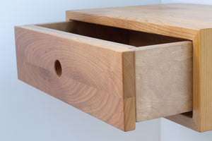 Cherry Floating Nightstand with Drawer