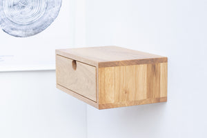 Oak Floating Nightstand with Drawer