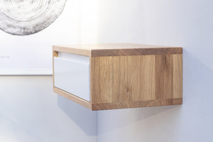 Floating Nightstand - Oak / White Front